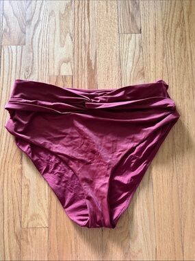 Andie sz L High-Waist Twist Bikini Bottom - Deep Wine/Rust great condition